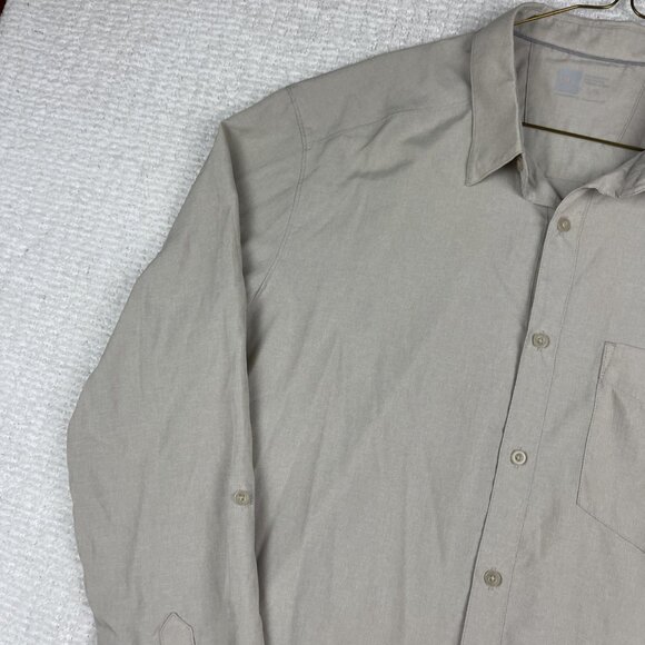 Mountain Equipment Co-op MEC Ultralight Hiking Button Tech Shirt Men's L Beige - Picture 3 of 16